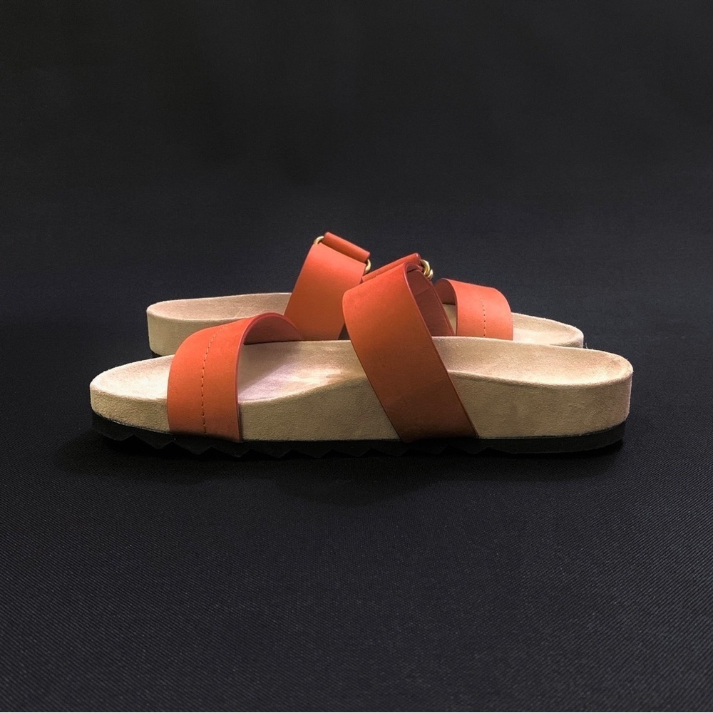 THEORY Genuine Leather Two Strap Slide Sandal w/ Buckle 10 US, … - Picture 5 of 11